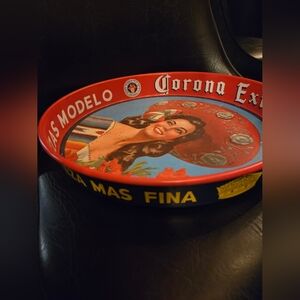 CORONA EXTRA VICTORIA METAL BEER MODELO CERVEZA SERVING TRAY 13”